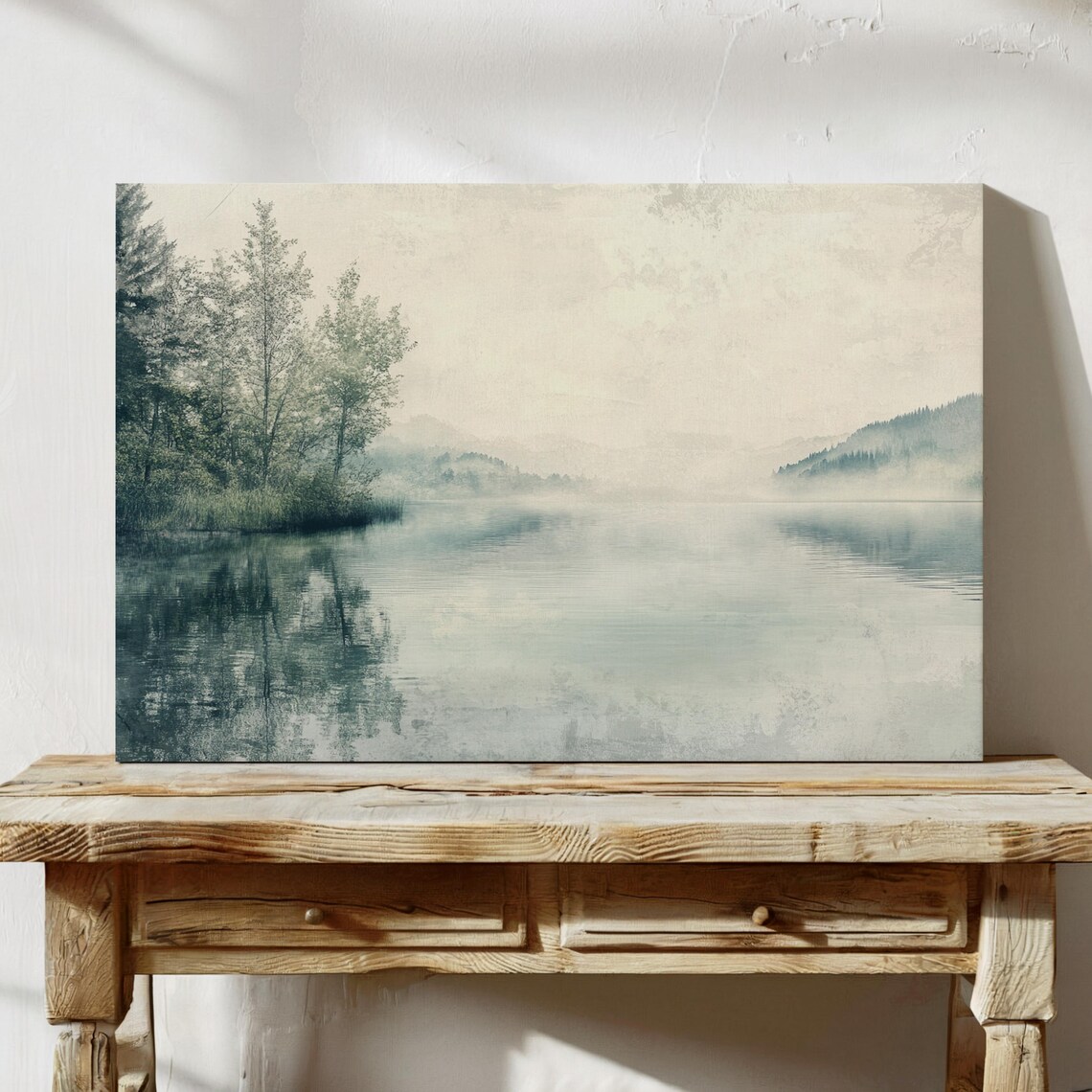 Misty Lake Landscape, Serene Nature Scene - Image 7