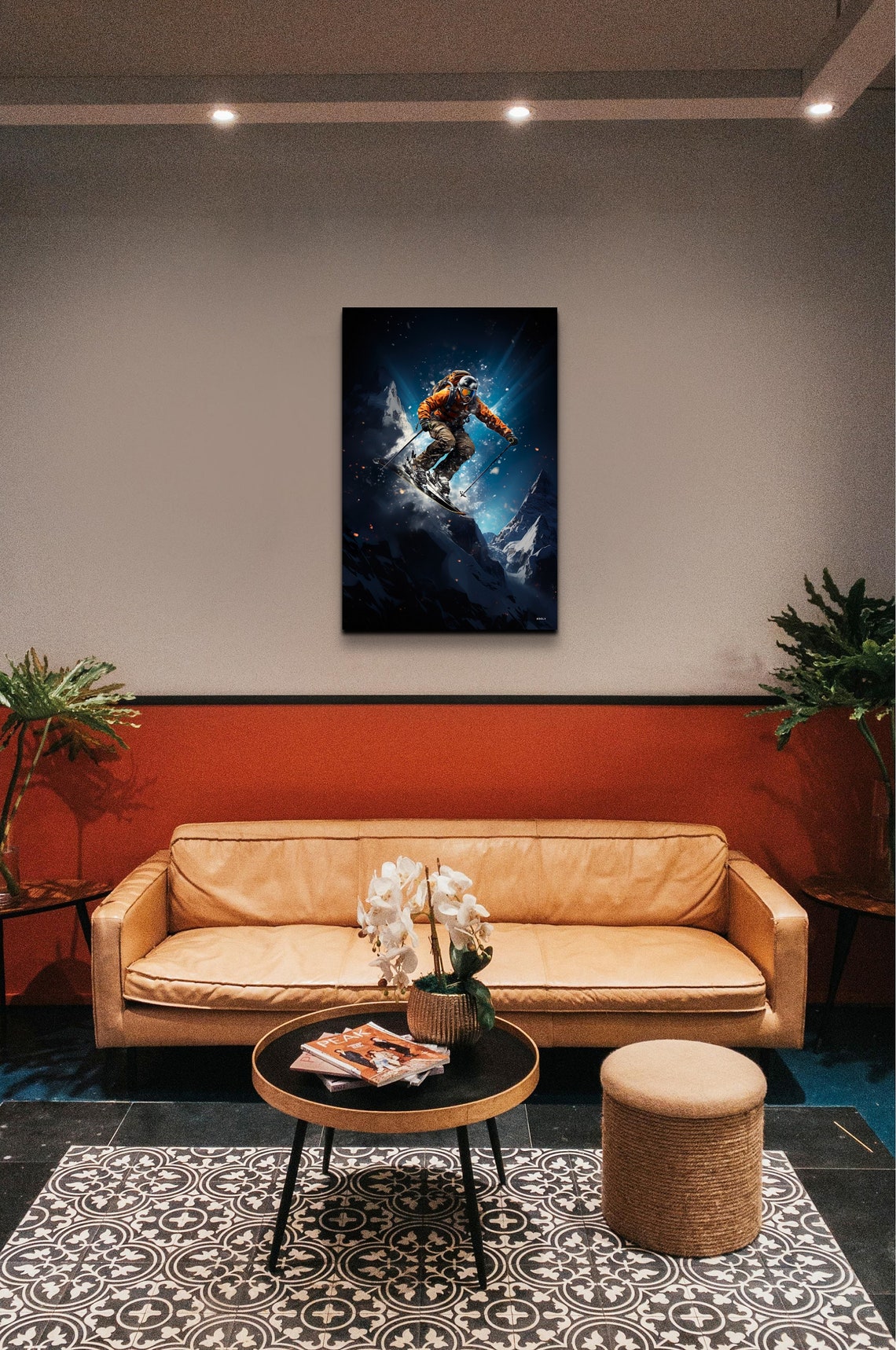 Skier Painting, Ski Gift Art Print - Image 5