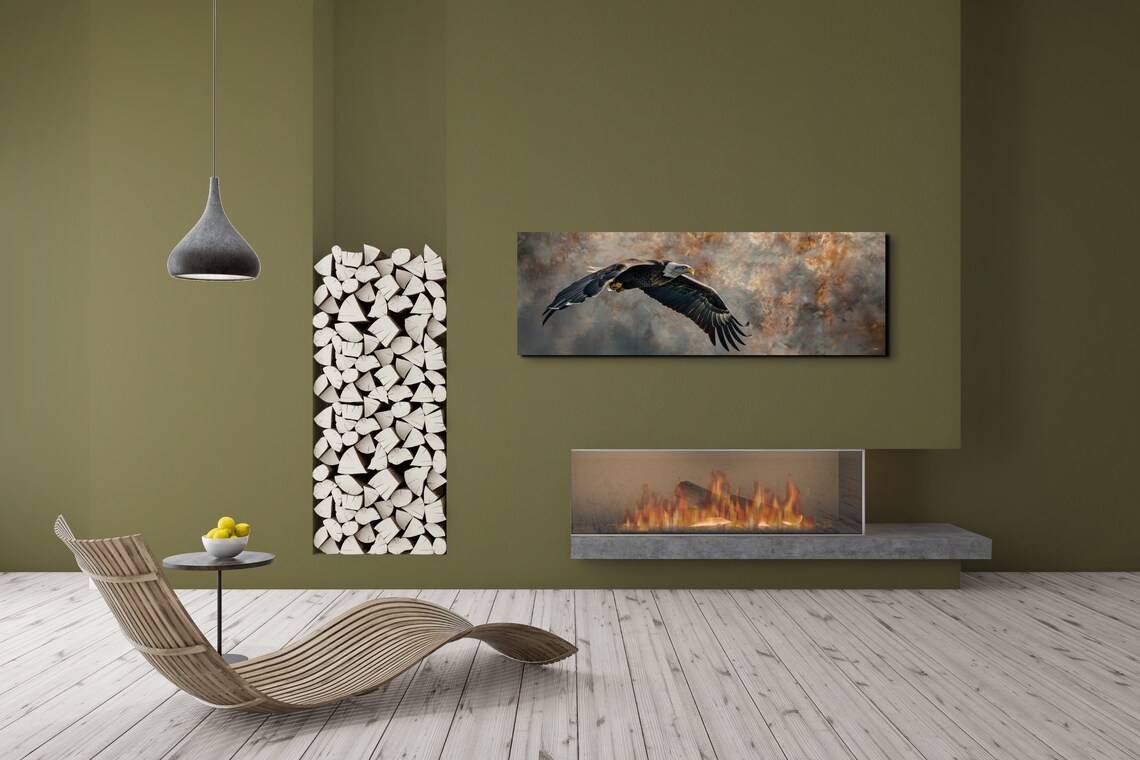 Flying Eagle Art Print, Animal Bird Wall Decor - Image 6