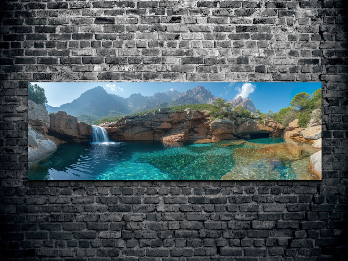 Corsica Print Corsica Island In France Art Corsica Painting Corsica Wall Art Beach House Art Panoramic Ready To Hang - Image 2