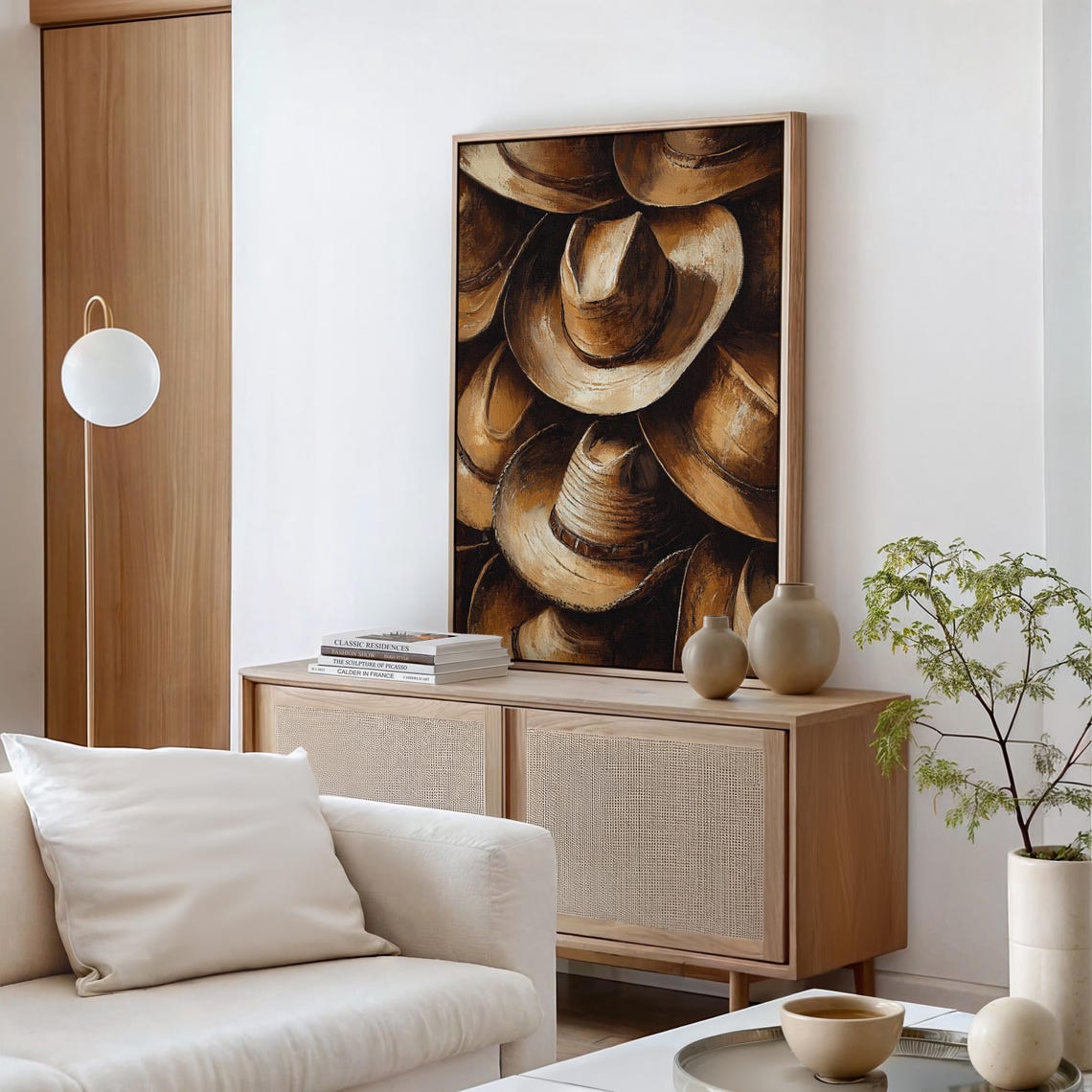 Stacked Cowboy Hats Overlapping Brims Vintage Western Poster - Image 3