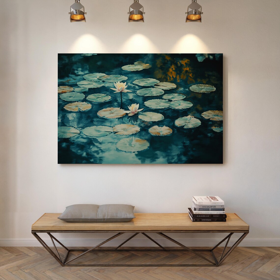 Serene Water Lily Pond Art Print, Tranquil Nature - Image 7