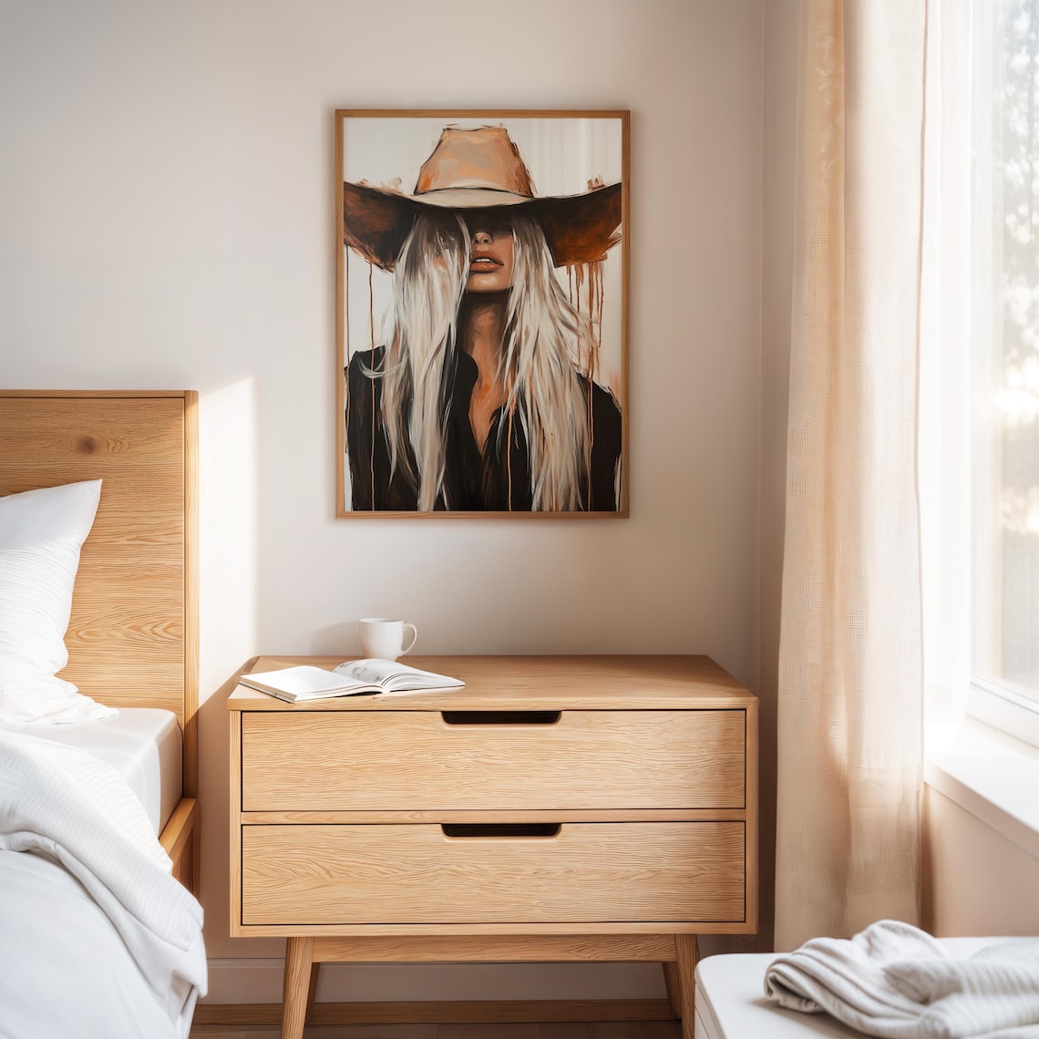 Blonde Cowgirl Western Drip Art Print, Rustic Farmhouse - Image 5