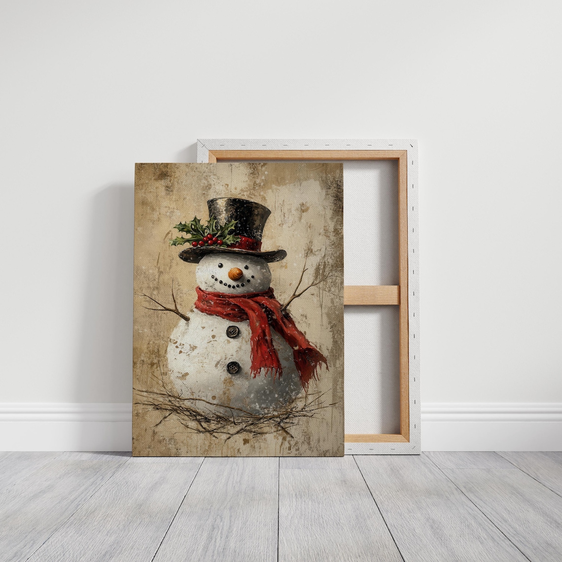 Vintage Snowman Farmhouse Christmas Wall Art Print - Image 6