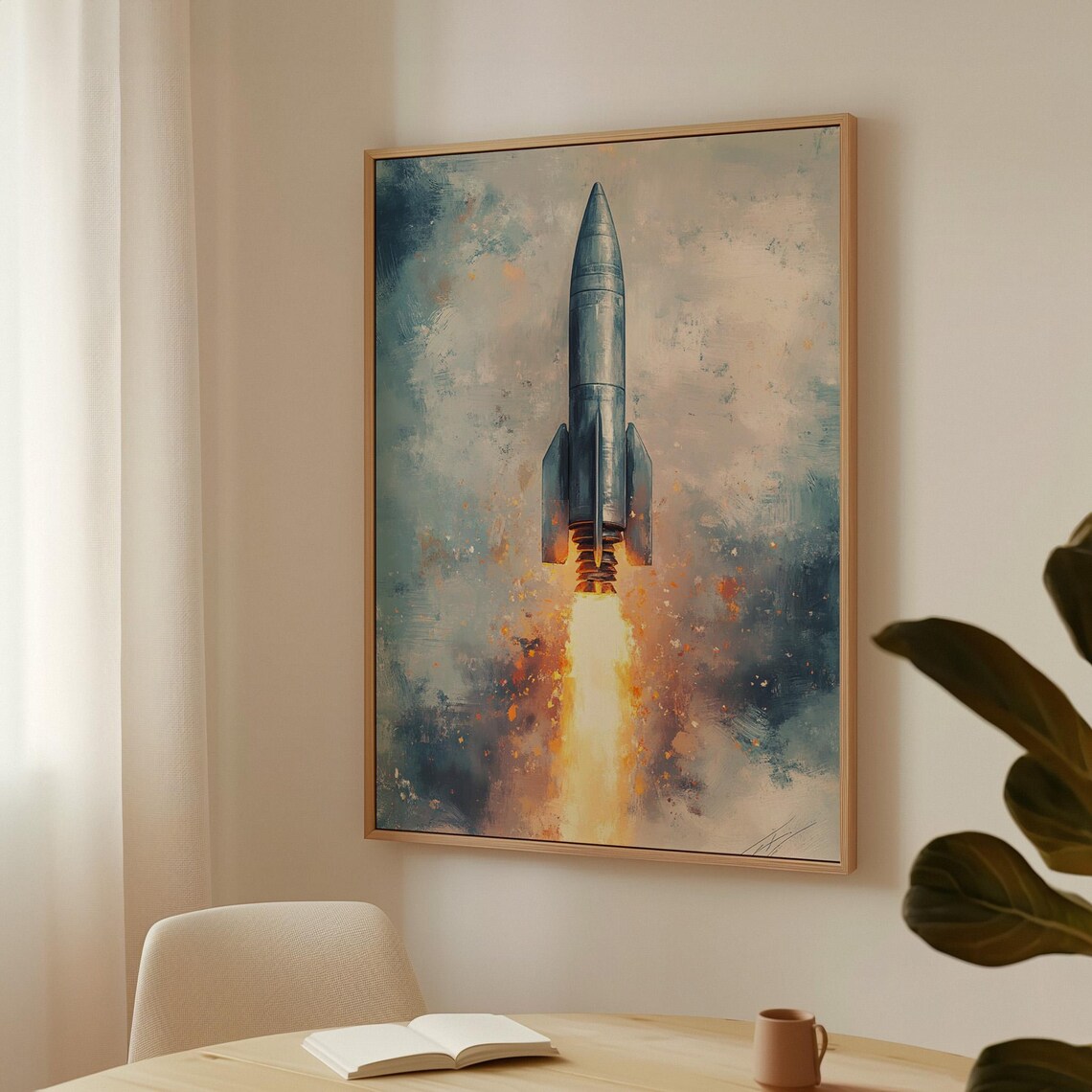 Retro Rocket Launch Vintage Space Exploration Poster