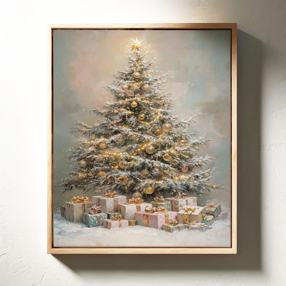 Elegant Christmas Tree with Gold Ornaments and Pretty Gifts Poster - Image 3