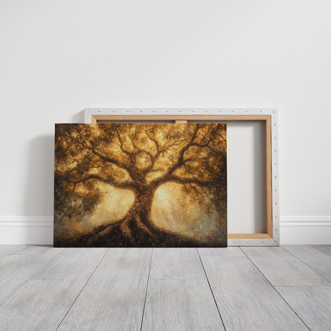 Radiant Golden Tree Of Life With Glowing Amber Leaves Light Poster - Image 4