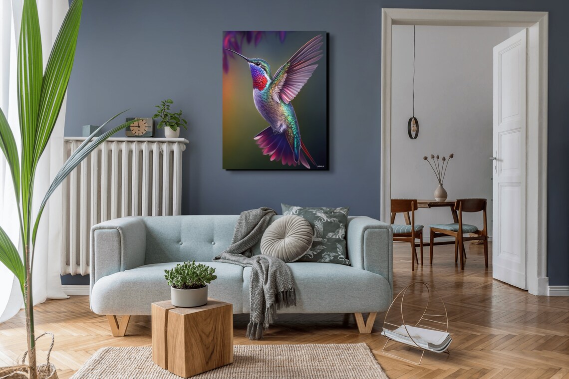 Hummingbird Wall Art, Flying Bird Art Print - Image 5