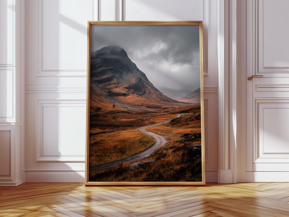 Scottish Highlands Landscape Art Print, Rustic Nature