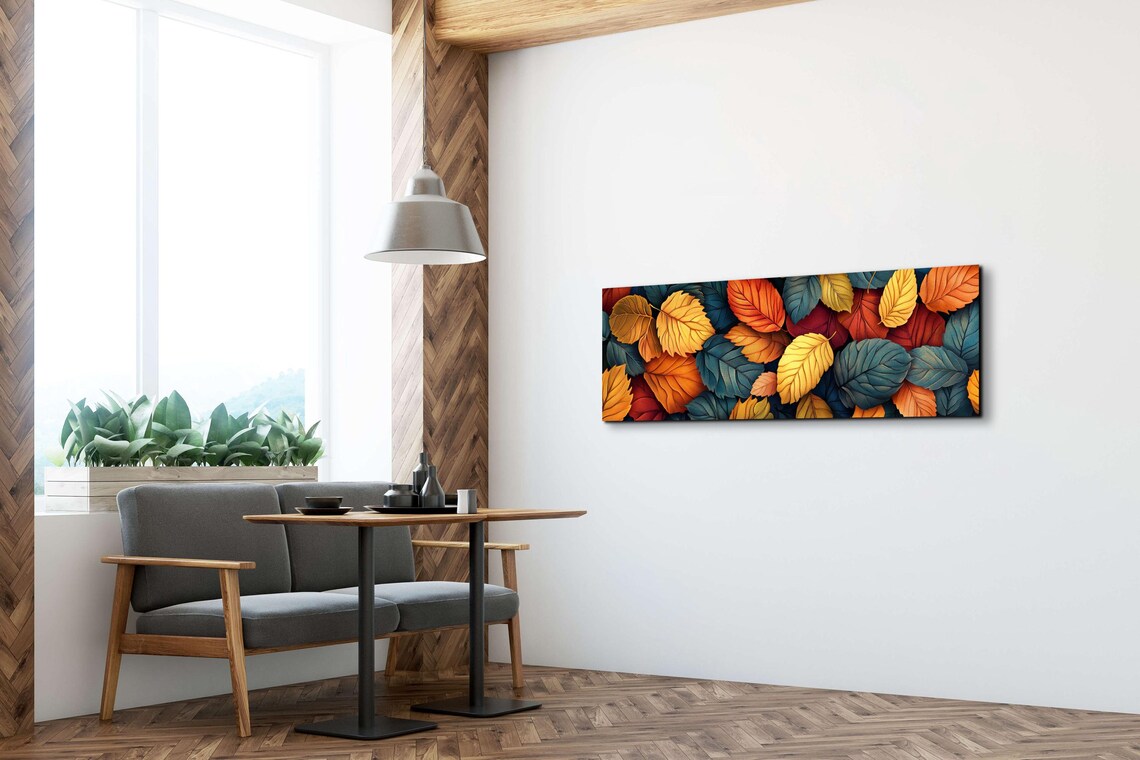 Fall Rustic Leaves Landscape, Halloween Decor - Image 3