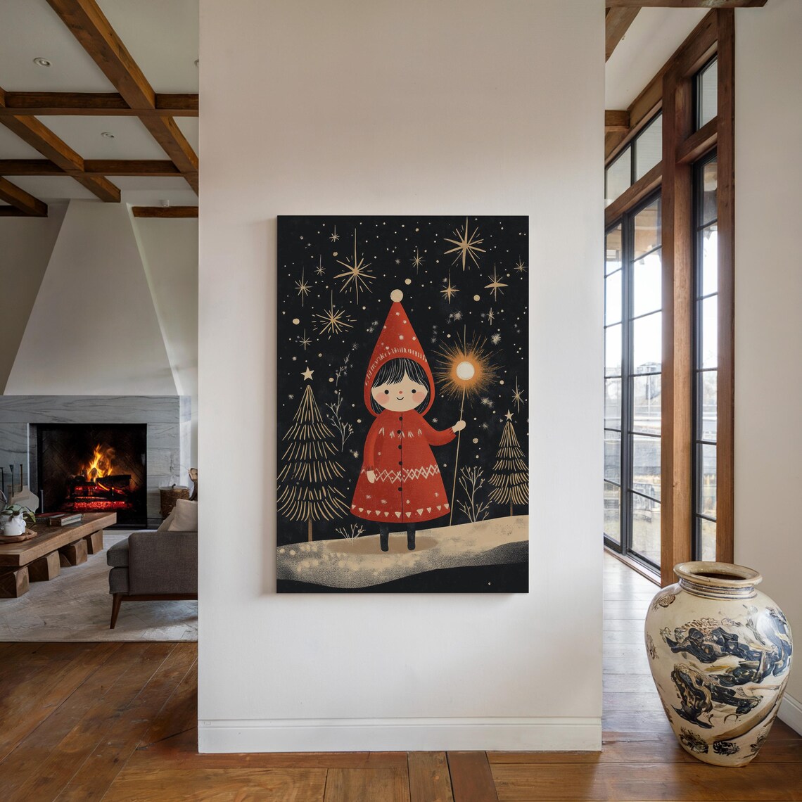 Rustic Christmas Farmhouse Wall Art Print - Image 3