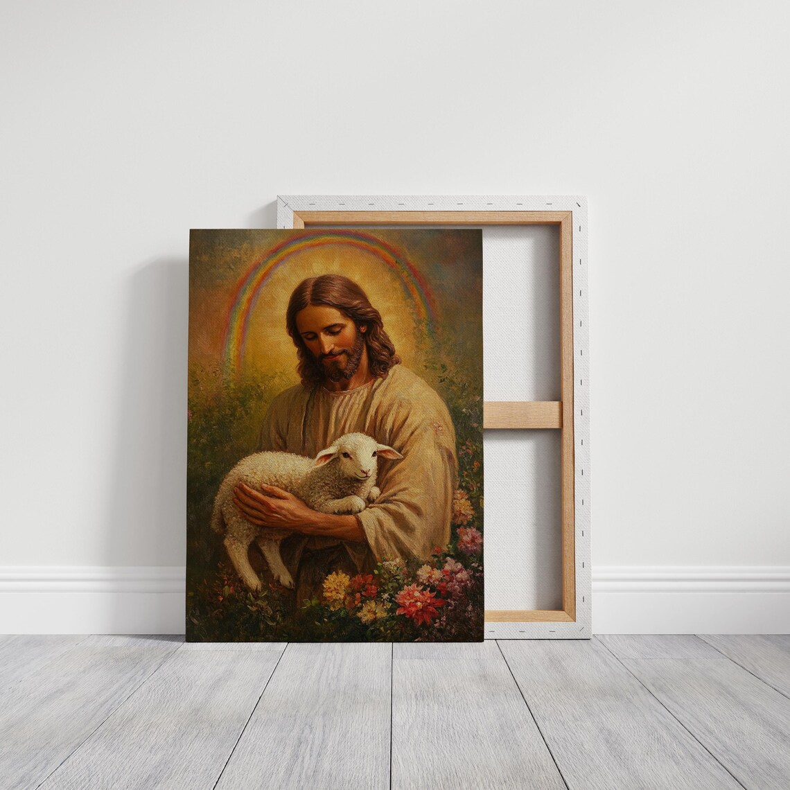 Jesus Holding Lamb, Christian Religious Wall Art - Image 6