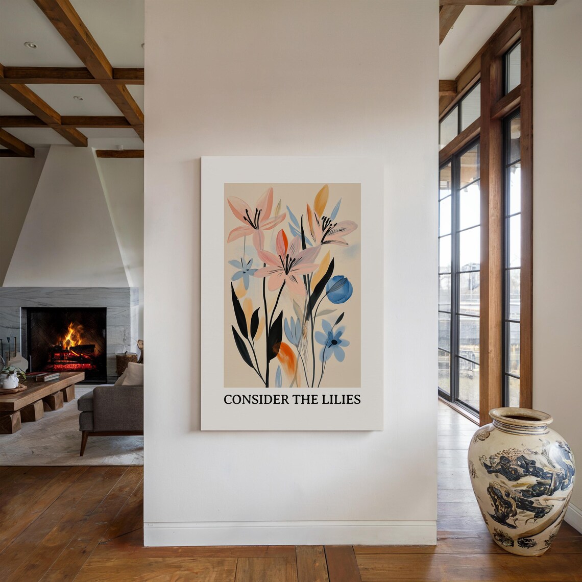 Consider The Lilies, Modern Christian Wall Art - Image 4