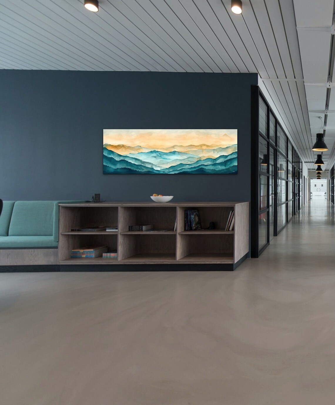 Panoramic Ouachita Mountain Mid Century Modern Mountain Wall Art - Image 6