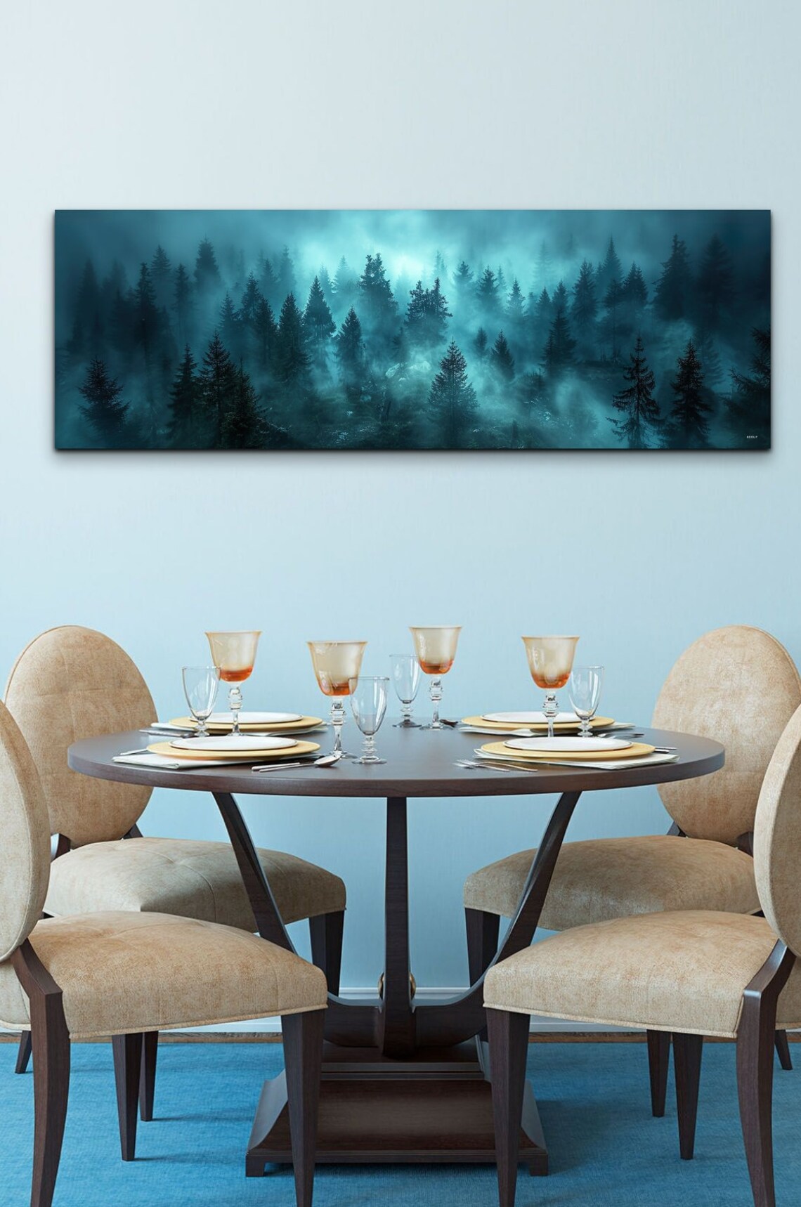 Foggy Pine Forest, Misty Green Forest Art Print - Image 6