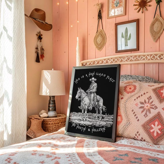 High Class Cowboy Western Humor Wall Art