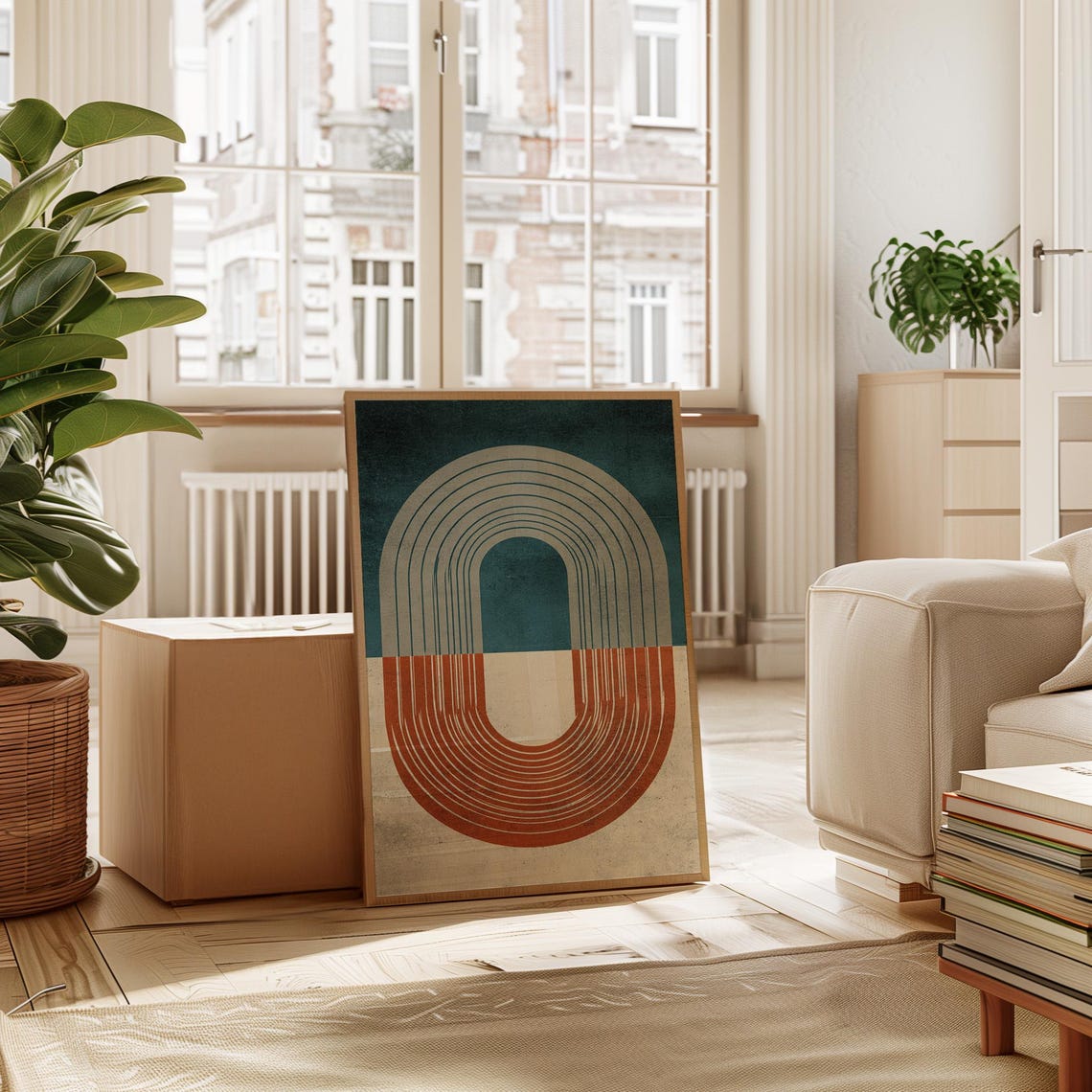 Retro Arch Geometry Midcentury Modern Abstract Wall Art