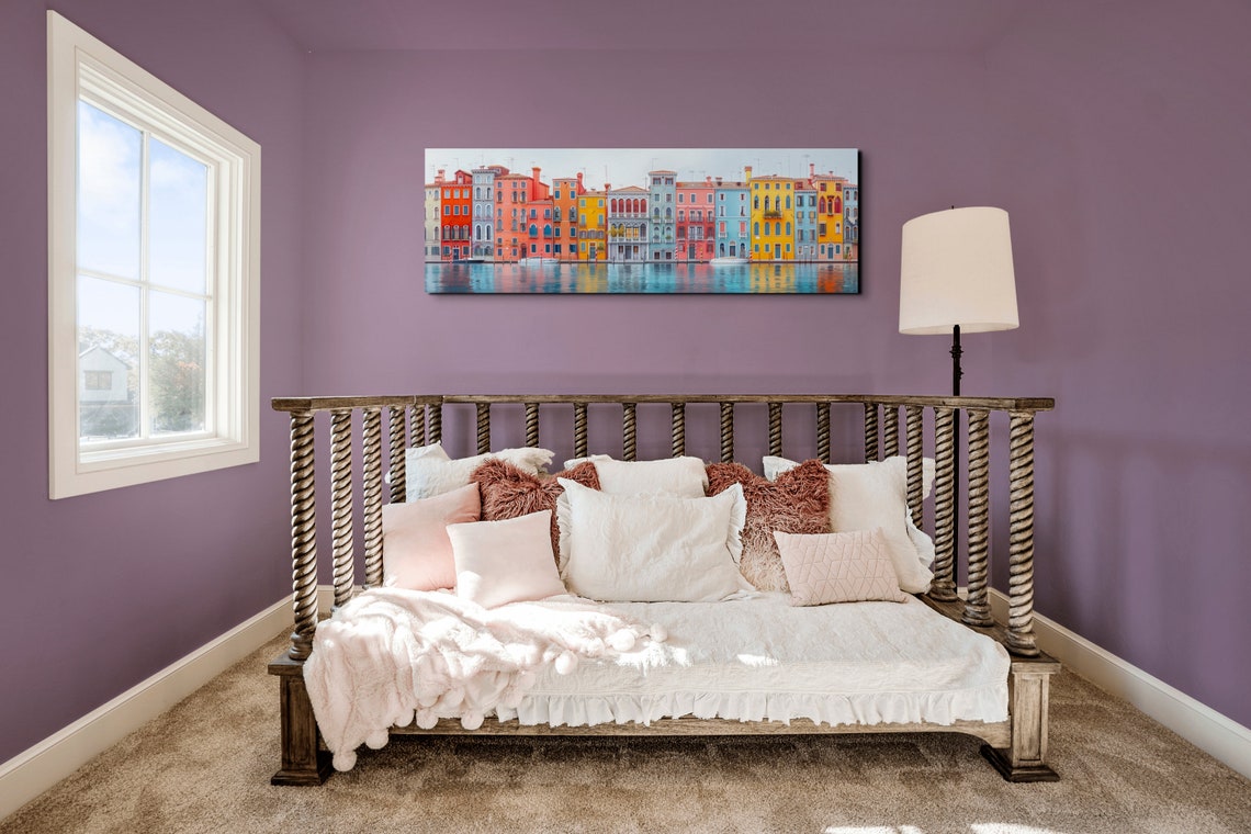 Colorful Canal Row Houses with Mirror Reflection on Water Poster - Image 5