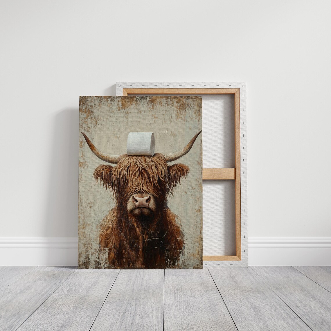 Highland Cow Bathroom Humor Art Print, Rustic Farmhouse - Image 4