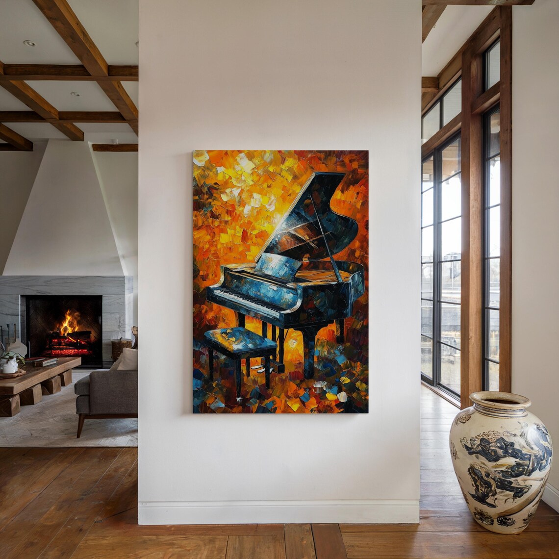 Bold Grand Piano Abstract Music Wall Decor - Image 3