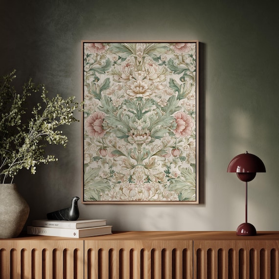 William Morris Style Vintage Floral Botanical Wallpaper Poster