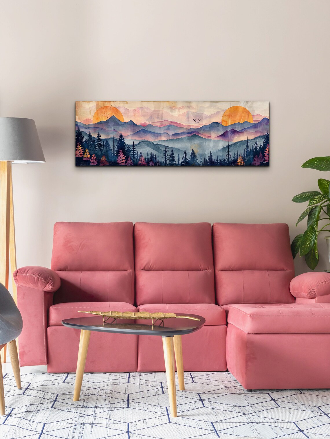 Adirondack Mountains Mid-Century Modern Landscape - Image 5