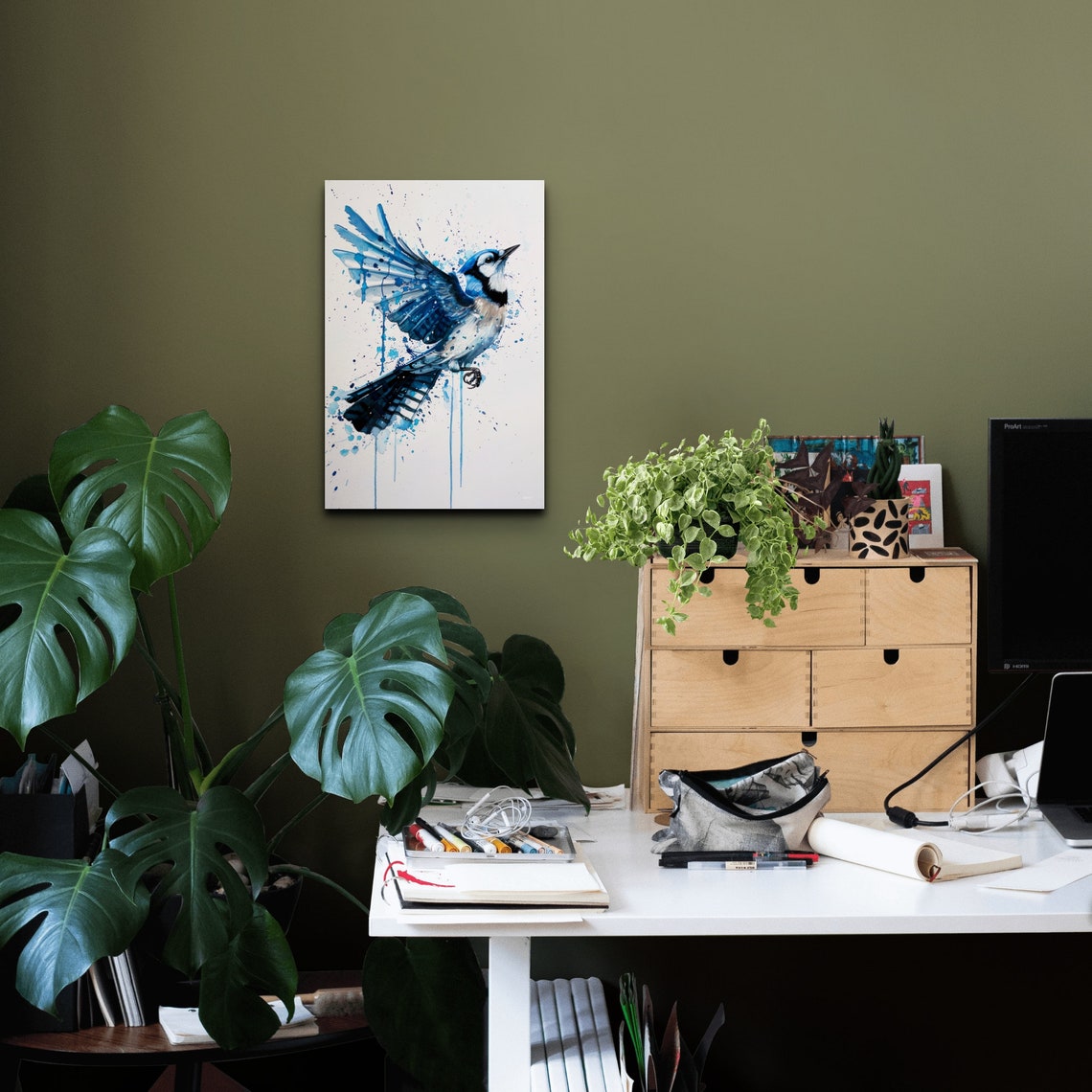 Watercolor Blue Jay Bird Art - Image 7