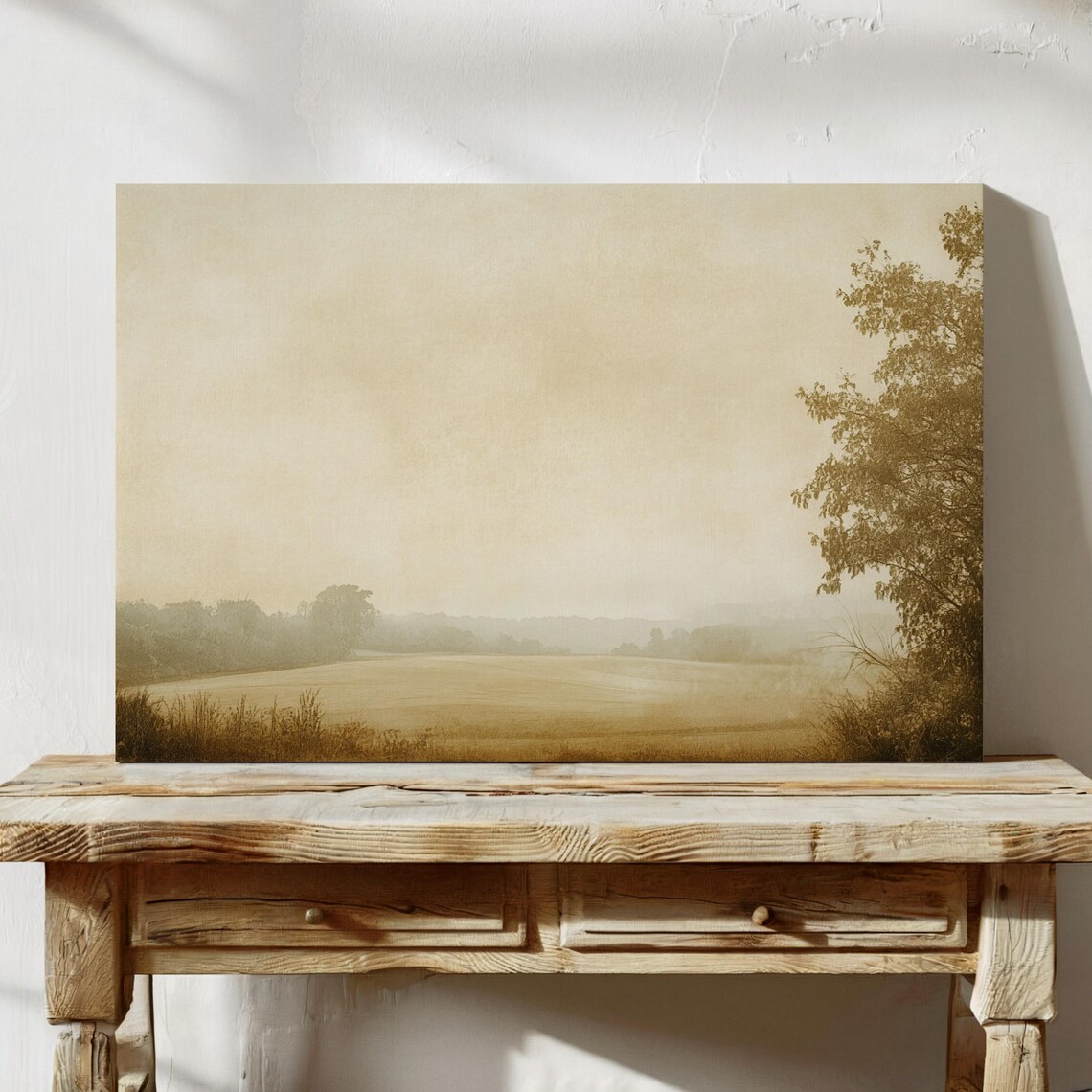 Golden Wheat Field, Serene Vintage Landscape - Image 5