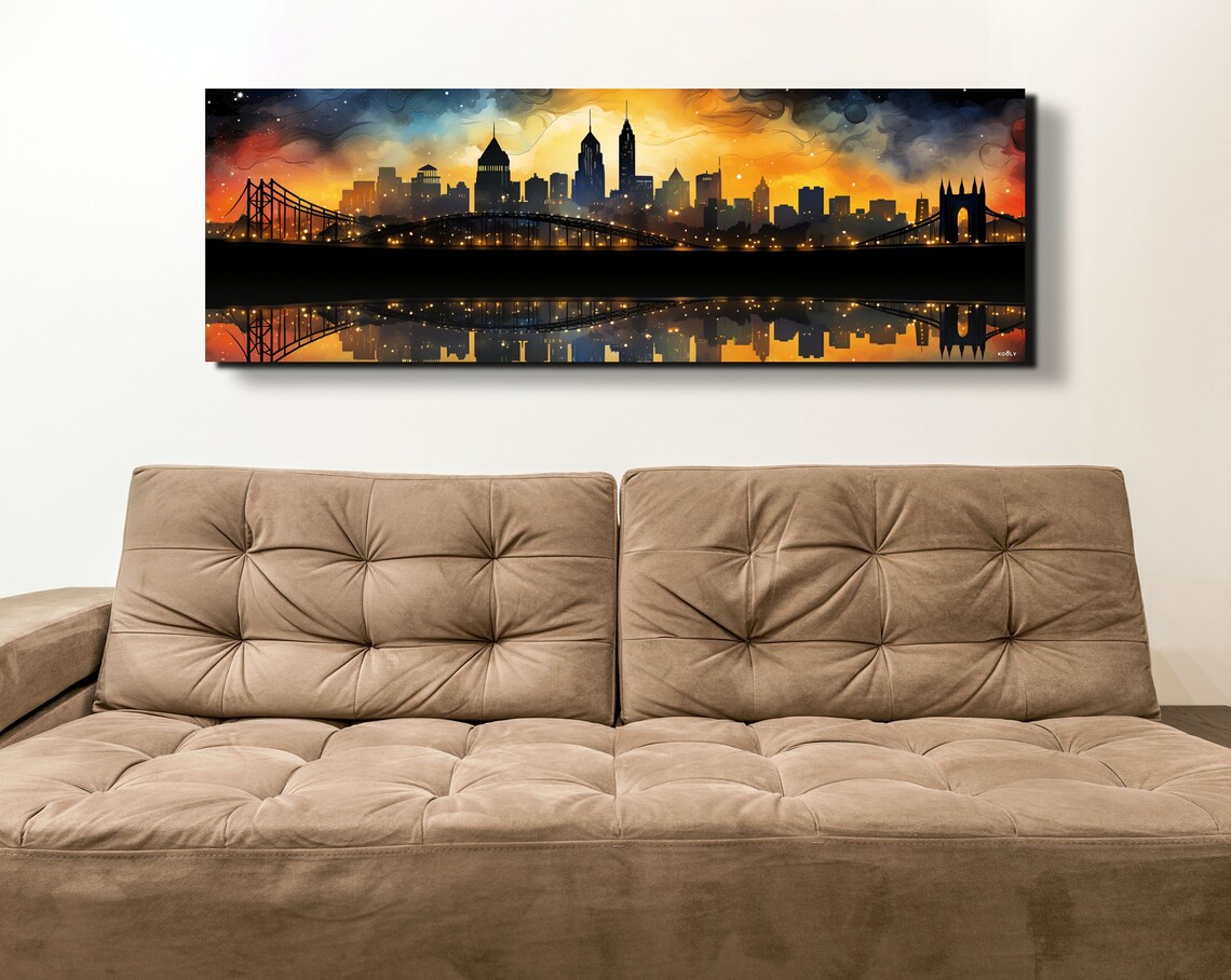 Pittsburgh Skyline Travel Poster, City Life Decor - Image 4