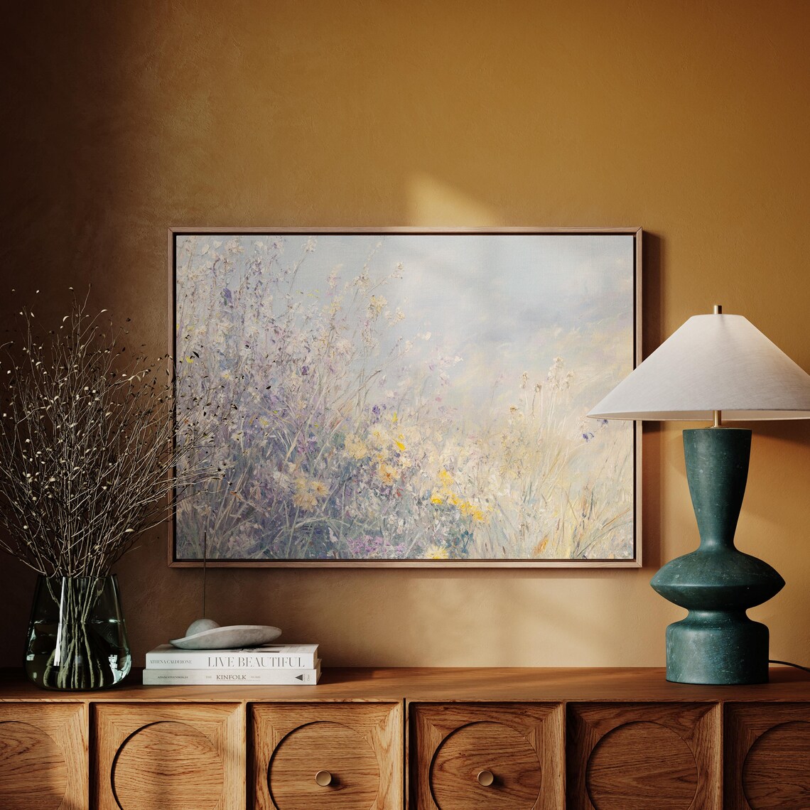 Wildflower Meadow, Pastel Impressionist Landscape - Image 4