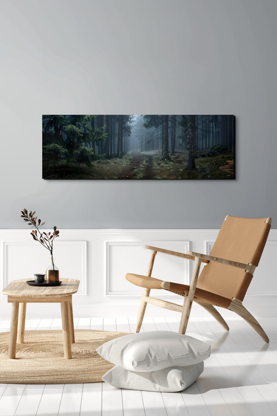 Dark Misty Pine Forest Path Moody Woodland Trail Nature Wall Poster - Image 6