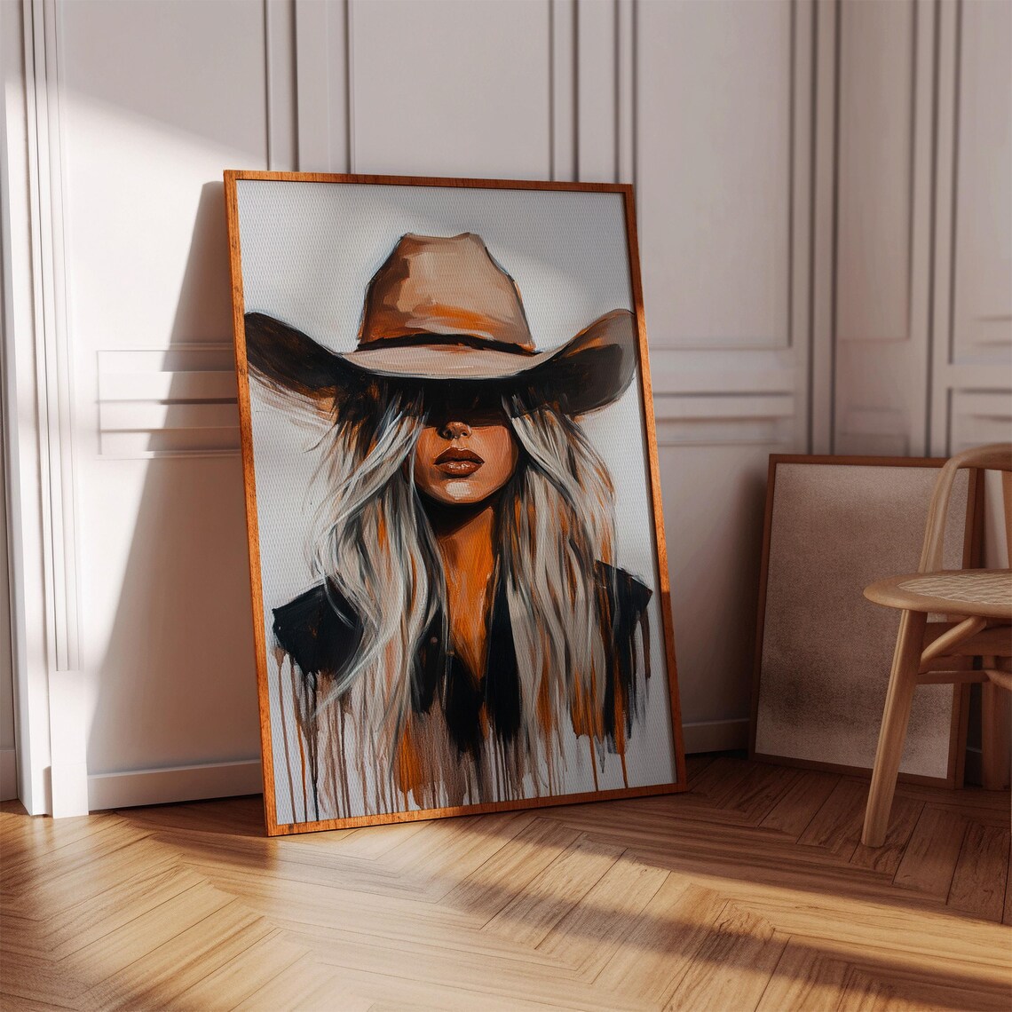 Cowgirl Wall Art, Western Woman Portrait Art Print