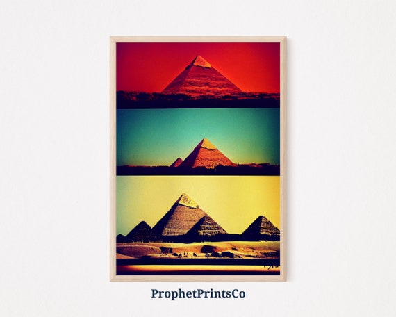 Digitial Pyramids Of Giza Poster Print Egypt Wall Art Travel Lover Gift Pop Art Room Dcor Wall Art
