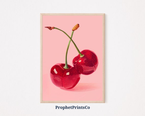 Girly Ma Cherie Cherry Poster Print French Wall Art Cute Gift Bedroom Home Dcor Wall Art