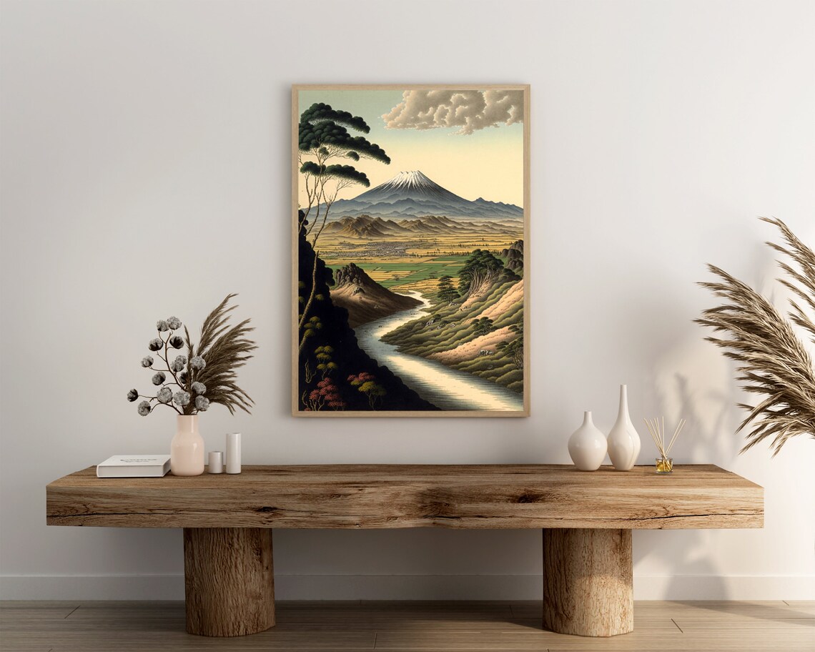 Scenic Vintage Mount Fuji Japan Landscape Retro Travel Art Poster - Image 3