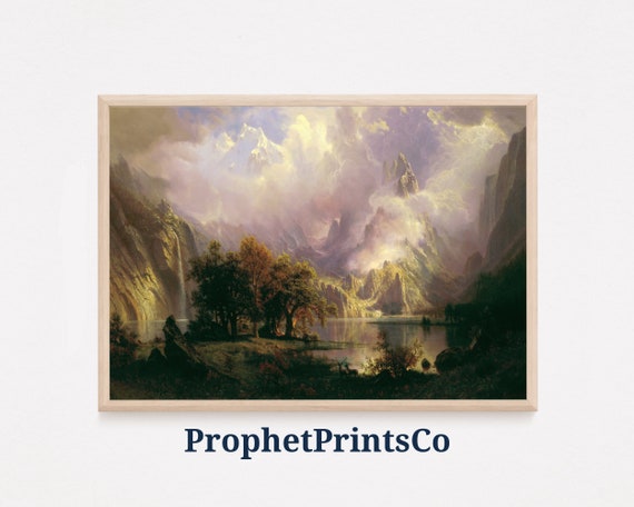 Rocky Mountain By Albert Bierstadt Poster Print 1800s Vintage Wall Art Landscape Home Dcor Wall Art Digitial