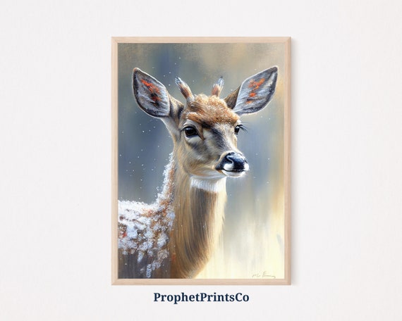 Vintage Deer Poster Print Country Farmhouse Wall Art Inspired By Monet Unique Deer Home Dcor Wall Art