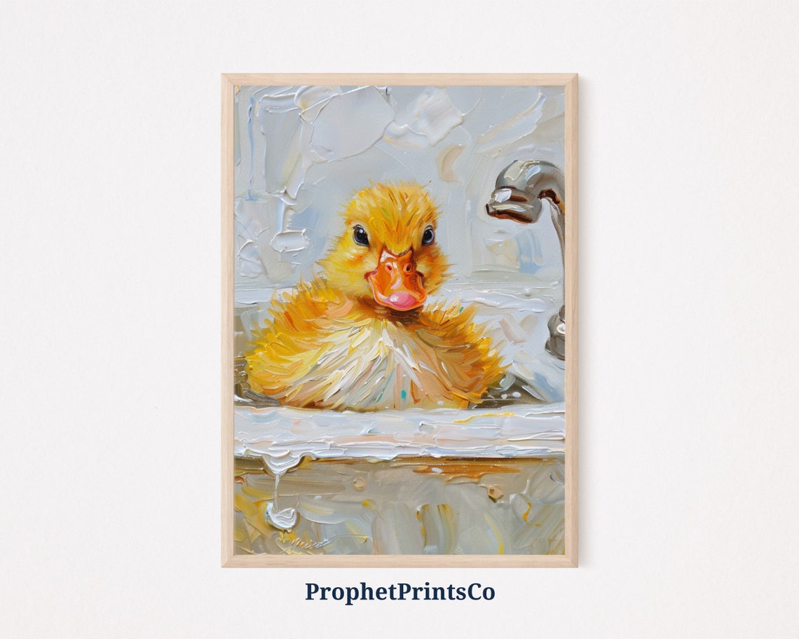 Cute Duck Poster Print Nursery Wall Art Animal Lover Gift Kids Room Home Dcor Wall Art