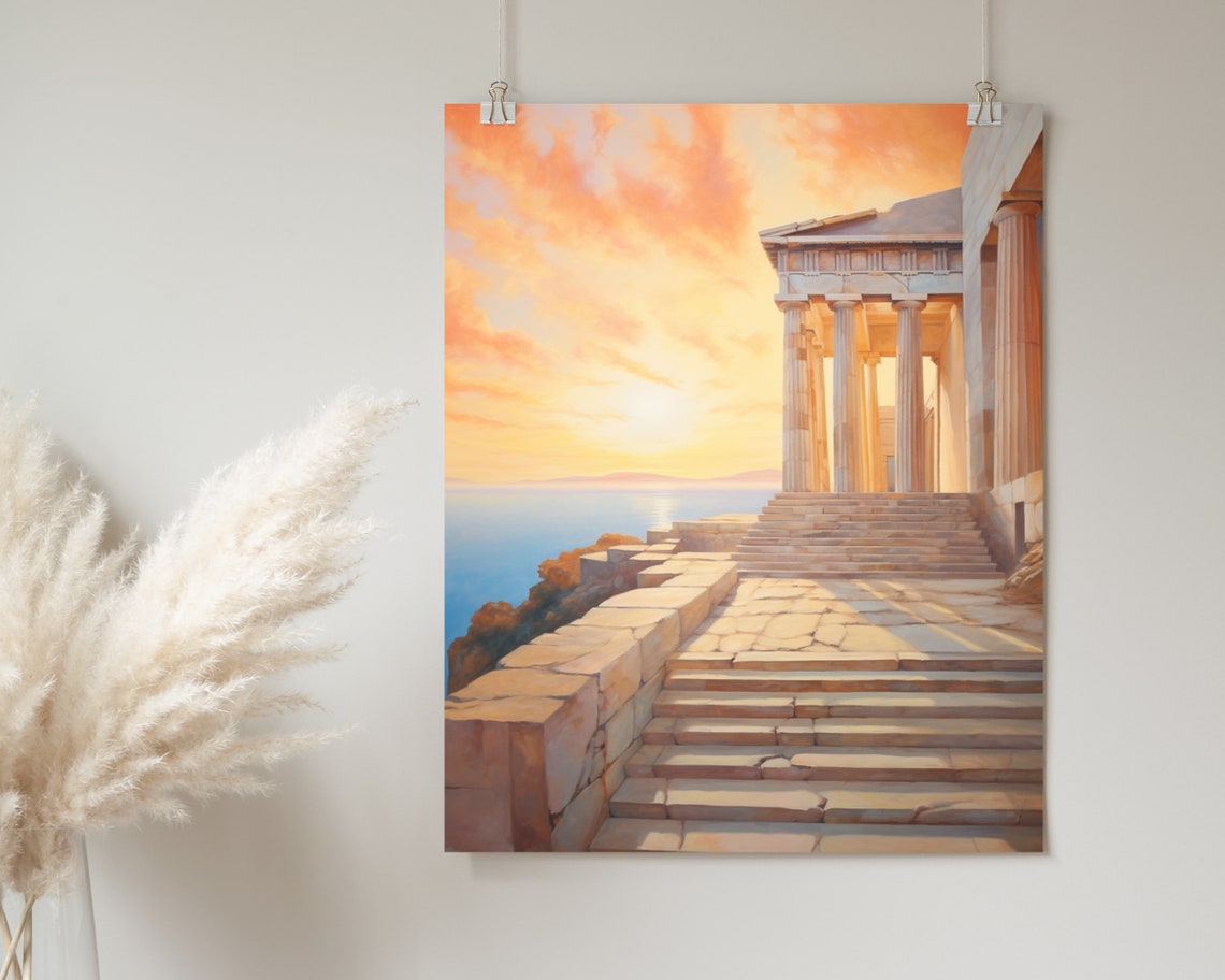 Parthenon Grand Steps Sunset Aegean Sea Ancient Greece Poster - Image 2