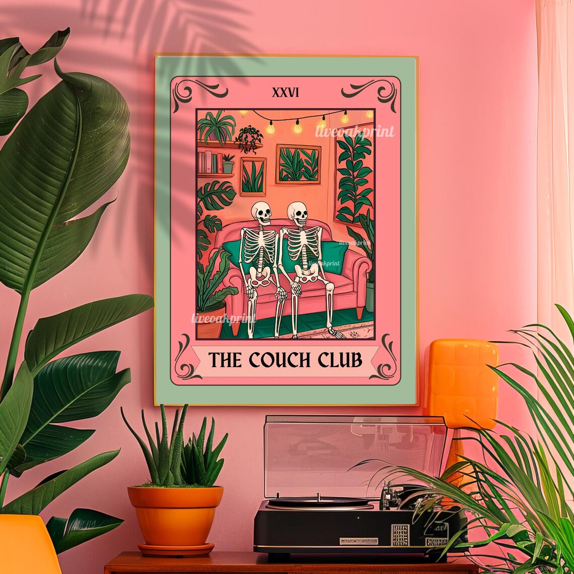 The Couch Club Tarot Card, Cozy Living Room Art Print - Image 3