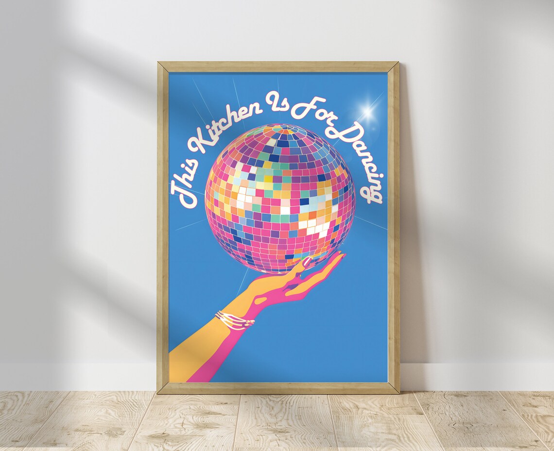 This Kitchen Is For Dancing Retro Poster