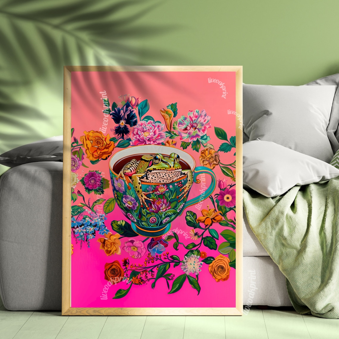 Frog In A Coffee Cup Kitchen Decor Art Print