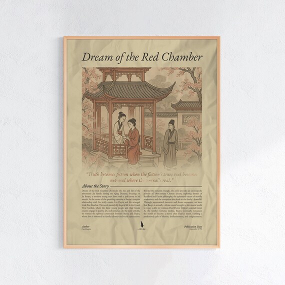Dream of the Red Chamber Cao Xueqin Classic Chinese Novel Wall Poster