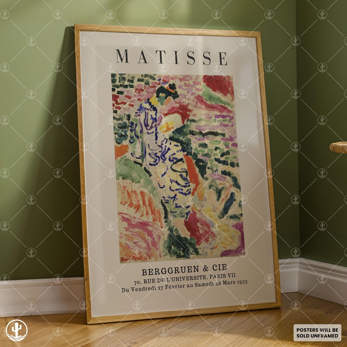 Matisse Colorful Fauvist Nude Figure Berggruen 1953 Exhibition Poster