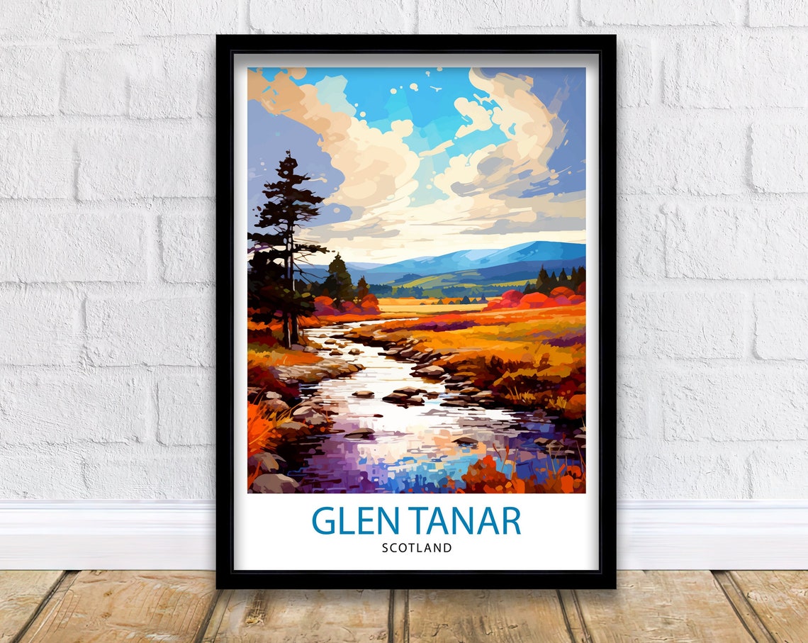 Glen Tanar Scotland River Valley Pine Forest Autumn Colors Poster