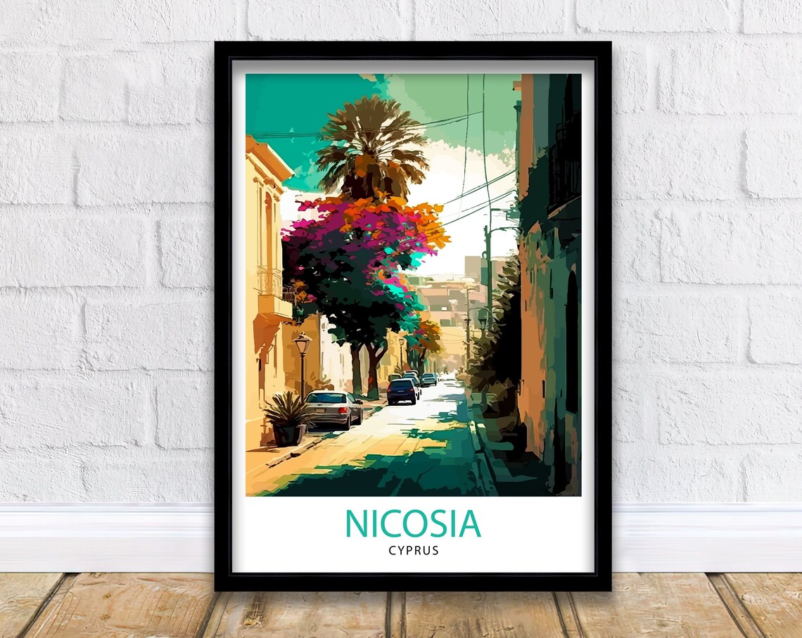 Nicosia Cyprus Travel Poster, Europe Wall Decor