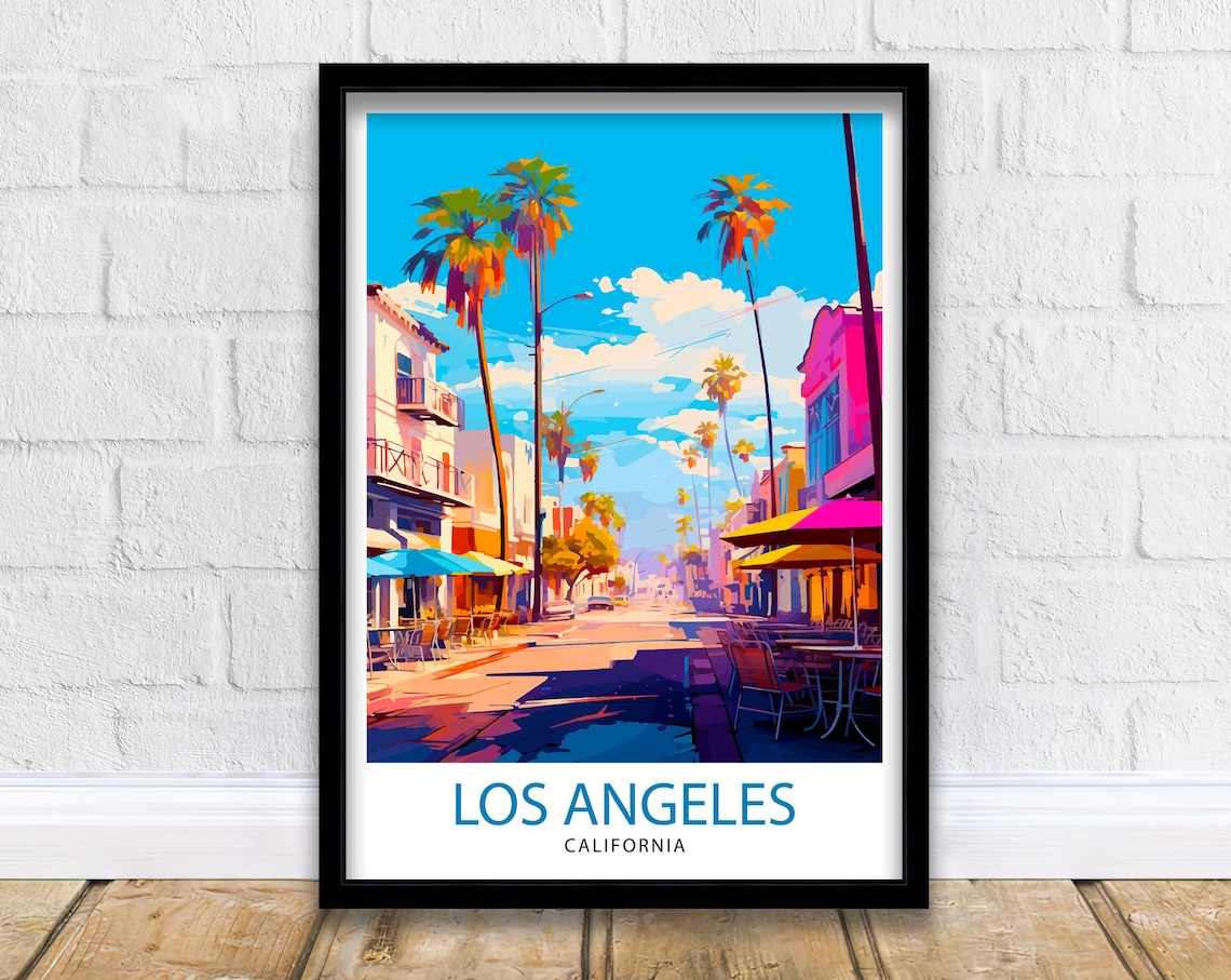 Los Angeles Travel Print, California Wall Decor