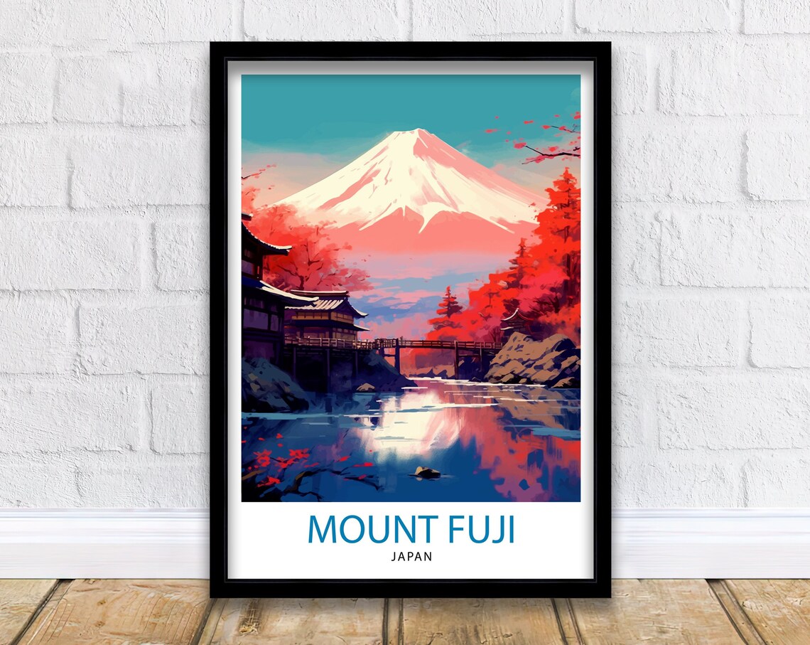 Mount Fuji Travel Print, Japanese Landscape Art