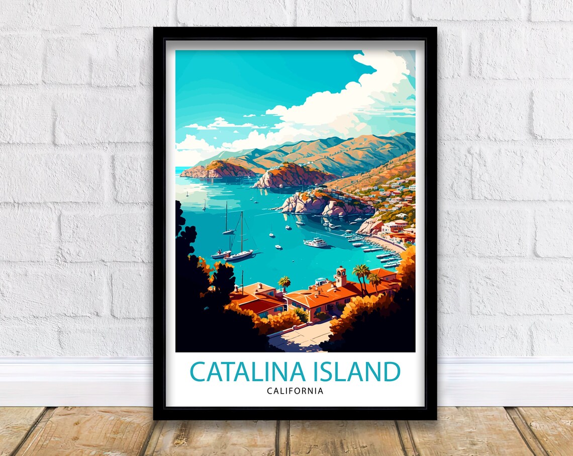 Catalina Island California Travel Poster, Travel Print