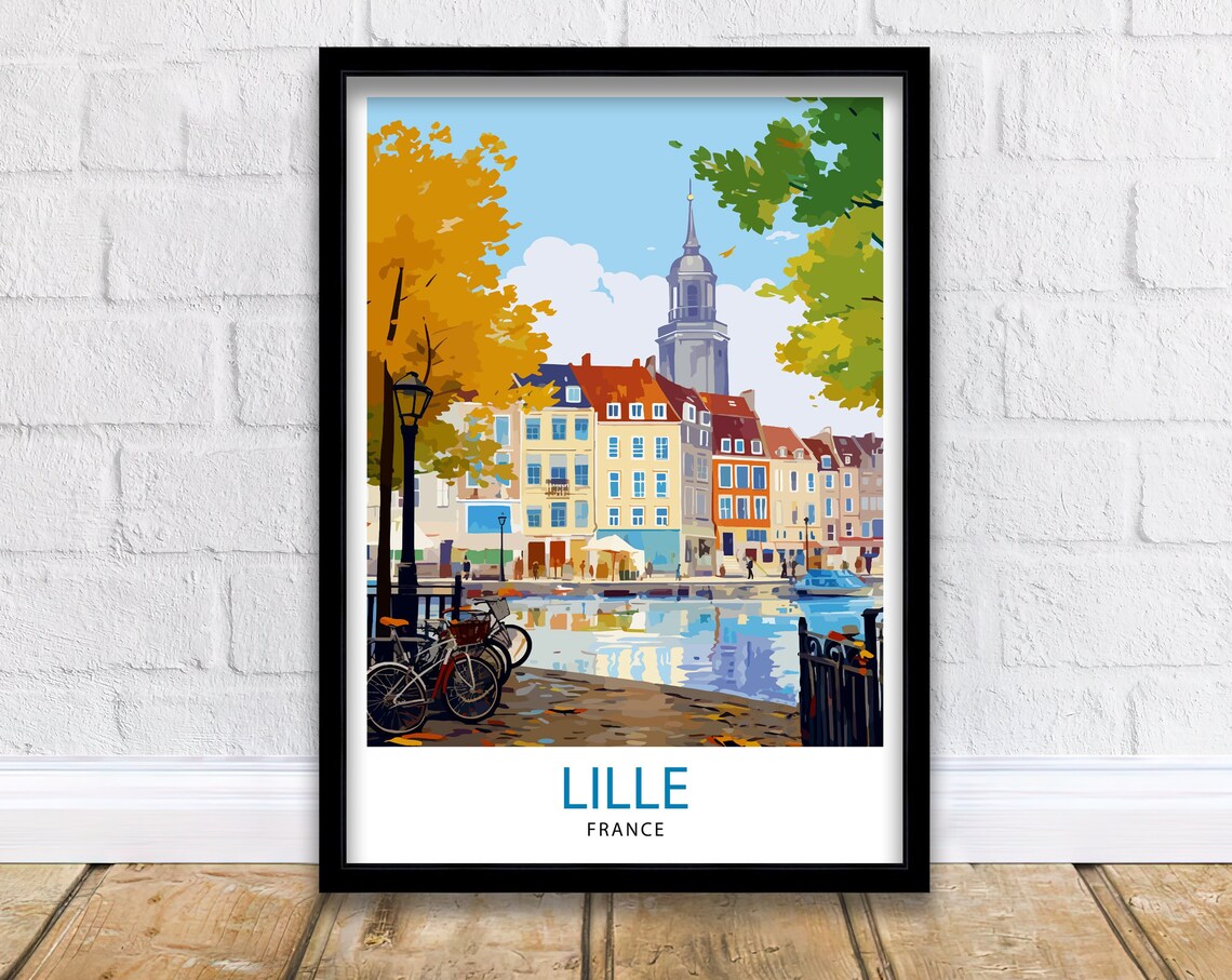 Lille France Travel Poster, European Wall Decor